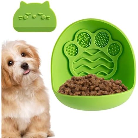 Mangeoire lente en silicone antidérapant pour chat (1/5)