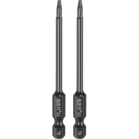 2pcs Embout Tournevis Sécurité Torx T8 Embout Tournevis Acier S3 (1/5)