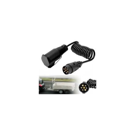 Coavas – Câble d'extension de remorque de 2 mètres – Cordon d'alimentation étanche 12 V à 7 broches – Câble adaptateur pour remorques, camping-cars, camions et tracteurs. (1/2)