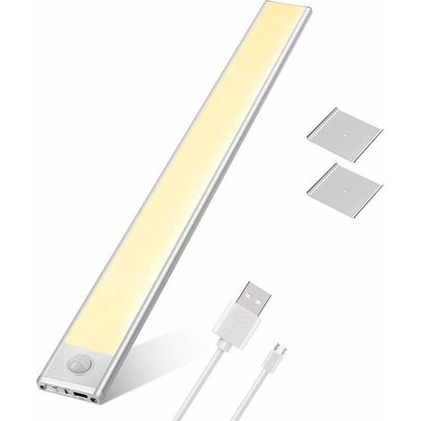 LED Reglette Cuisine Under USB Rechargeable Furniture, 2500mAh 40cm Dimmable Movement Detteur Lader Led Wireless Rechargeable Light Light Pir A Battery For Interior Staircase Cabinet , Hot [Energy cla (1/4)