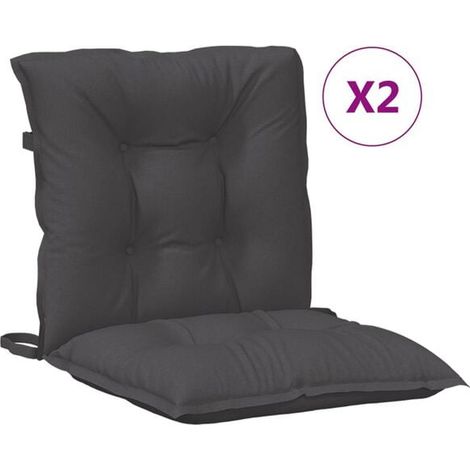 Coussins de chaise à dossier bas en deux parties, gris anthracite mélangé (1/5)