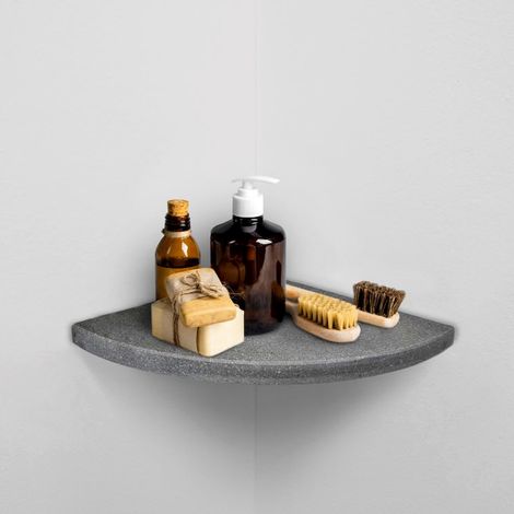 ALEDA STONE Easy Shelf Mensola doccia multiuso angolare a scomparsa in marmo resina silk buvex mat codice prod: SKXAS1MA18 (1/5)