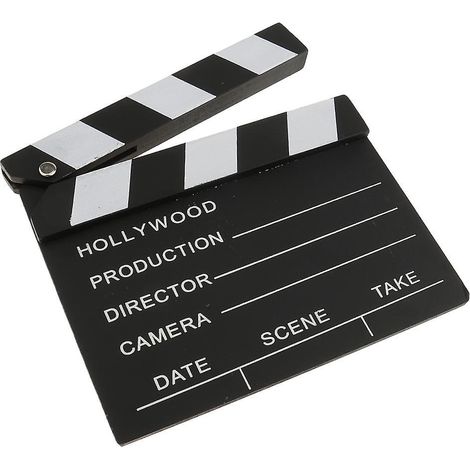 Accessoires de tournage classiques pour réalisateur : clap de cinéma, noir et blanc (1/4)