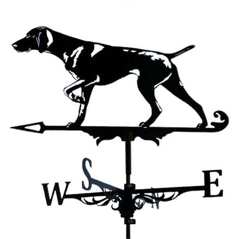 Girouette en acier inoxydable, indicateur de direction du vent, style ferme - Chien noir (1/5)