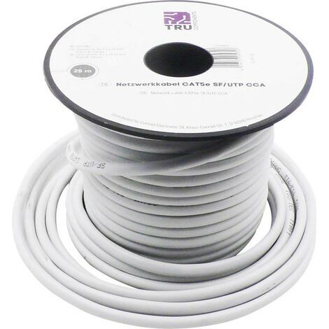 TRU COMPONENTS Câble réseau CAT 5e SF/UTP 4 x 2 x 0.14 mm² blanc 25 m S491831 (1/2)