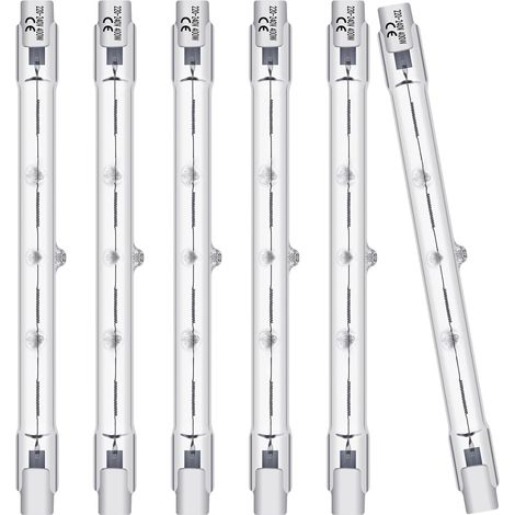 6er Ampoule Halogene R7s 118mm 400w Dimmable, 220-240V 3400lm 3000K Blanc Chaud J118-type for work lights, safety lights, landscape lights, Floor Lamp (1/5)