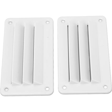 2 grilles d'aération RV professionnelles pour salle de bain, bureau, bateau, yacht, maison - Bouches de ventilation blanches (1/5)