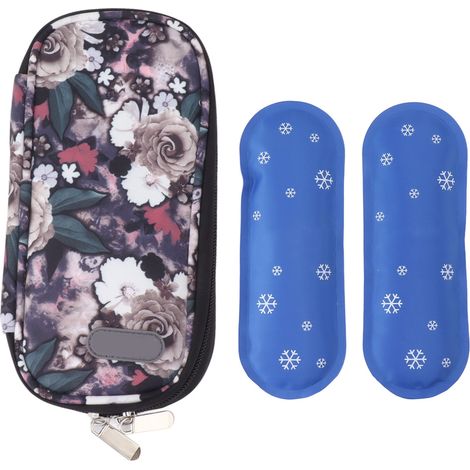 Sac isotherme pour insuline, pochette de transport et de rangement avec fermeture éclair, pour une utilisation intérieure et extérieure (type 1). (1/5)