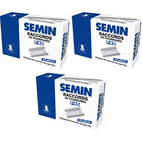 SEMIN Raccord de Fourrure RAC 45 - Boîte de 50 Pièces - Compatible Fourrures 45 et 47 mm - Jonction pour Plafond Plaque de Plâtre (Lot de 3) (1/5)