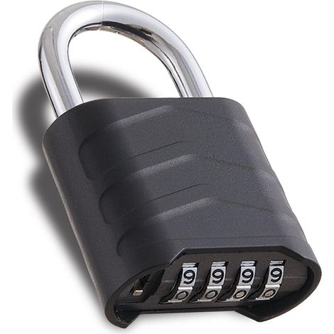 Cadenas à combinaison, cadenas de casier robuste, cadenas à 4 chiffres, cadenas de salle de sport, pour portails et casiers (noir, HD103.5)
