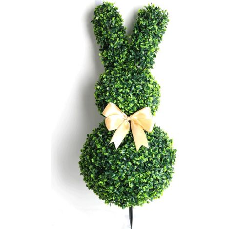 Planta artificial desmontable con forma de conejo y lazo decorativo, estilo 1, 55 cm. (1/5)