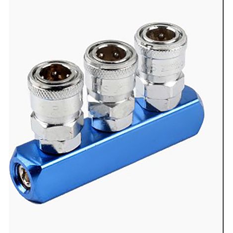 Tuyau d'air diviseur 3 voies droit, raccord rapide pneumatique pour compresseur, collecteur d'air résistant à l'usure et à la corrosion (1/5)