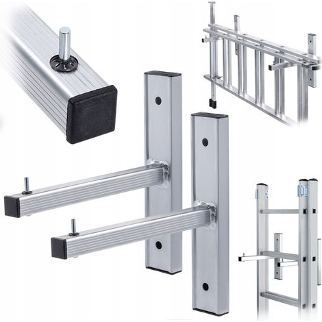 Soporte escalera soporte pared fijación pared gancho aluminio 2 piezas 80Kg (1/5)
