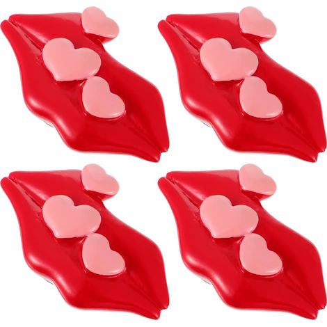Aimants pour Réfrigérateur Décoratifs et Magnétiques Lot de 4 en Résine Rouge de Lèvres pour Porte de Frigo Restaurant ou Hôtel (1/5)
