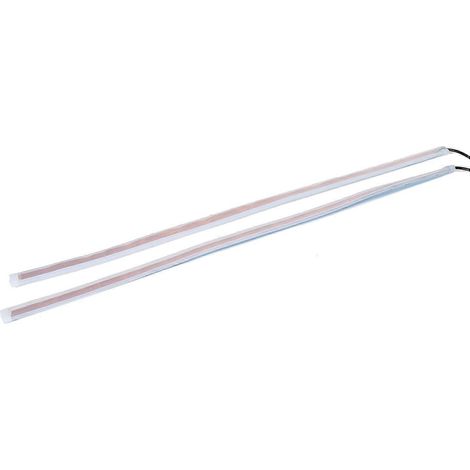 Feux LED dynamiques clignotants, lumière de jour bleu glace et jaune bicolore, 60 cm / 23,6 pouces, clignotant à flux continu pour voiture. (1/4)