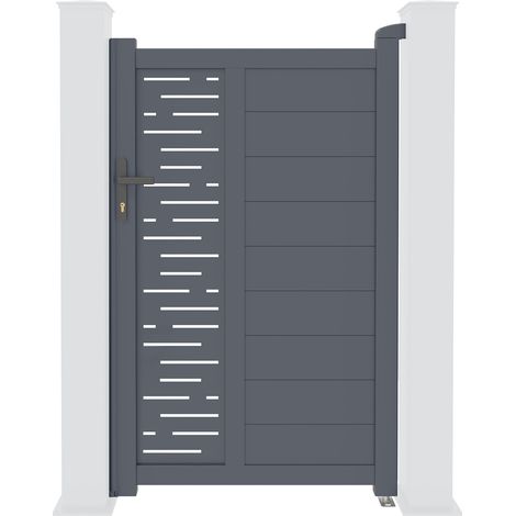 Casanoov – Portillon aluminium gris anthracite 100x161cm – Semi-ajouré – Montage facile – Pour entrées étroites et personnalisables (1/5)