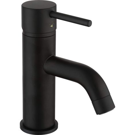 Paini - Diana Rubinetto Miscelatore Bagno Monocomando per Lavabo in Ottone, Finiture Nere e Opache, Design Accattivante, Interamente Prodotto e Lavorato in Italia (1/4)