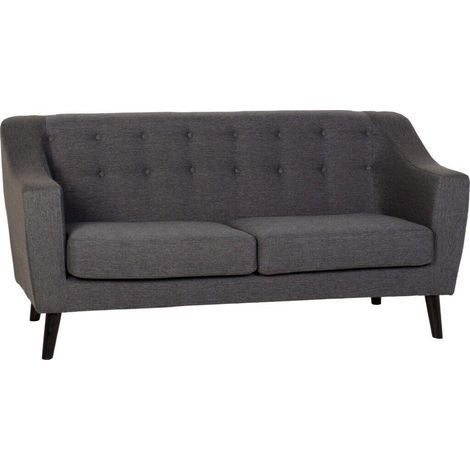 Ashley 3 Seater Sofa - L74 x W174 x H85 cm - Dark Grey Fabric (1/5)