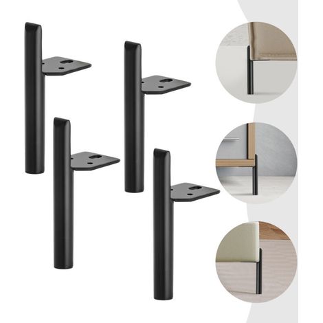 4X pied de meuble noir 18cm pied pied D'armoire pieds en métal pieds de meuble pied de pied en acier (1/4)