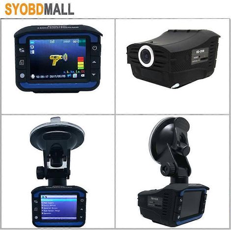 Caméra DVR 2 pouces, détecteur de radar pour voiture, enregistreur de bord 2 en 1, protection anti-radar laser 360°, version russe et anglaise (1/4)