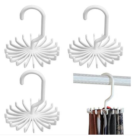 BDD Porte-cravates, lot de 4 porte-cravates multifonctionnel porte-cravates commode cintre organisateur cintre pince à cravate pivotante antidérapante (1/5)