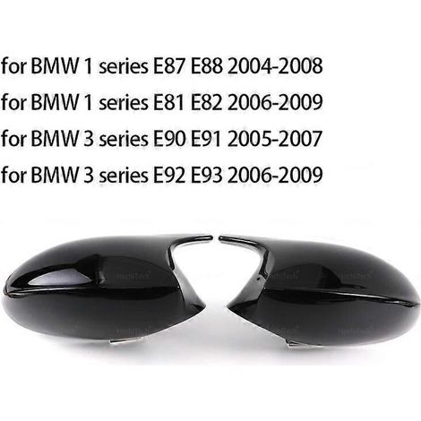 Schwarze Außenspiegelkappen in Carbonfaser-Optik für BMW E81 E82 E87 E88 E90 E91 E92 E93 M Look Autozubehör – Farbe