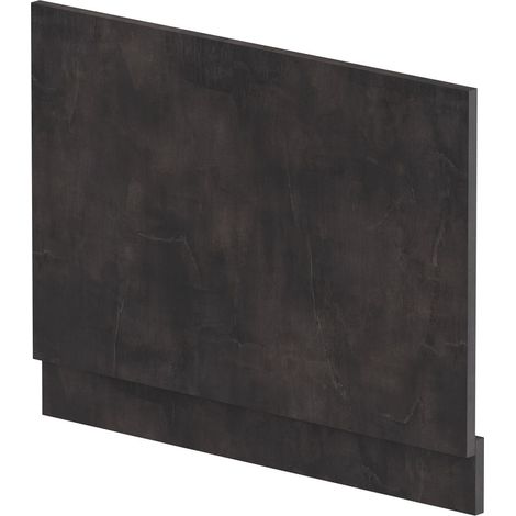 750mm Edge/Power Straight End Bath Panel & Plinth - Textured Matt Metallic Slate