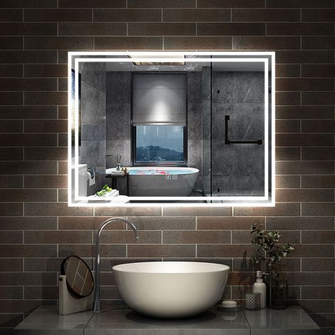 Biubiubath Bluetooth Bathroom Mirror with LED Lights Demister-800x600mm