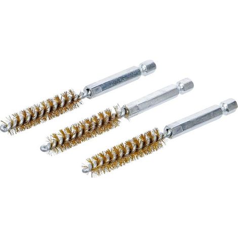 Brosse en Laiton 10 mm - 6,3 mm (1/4), Lot de 3 - Nettoyage et Finition Précise, Pro, 3 pcs - D-Work