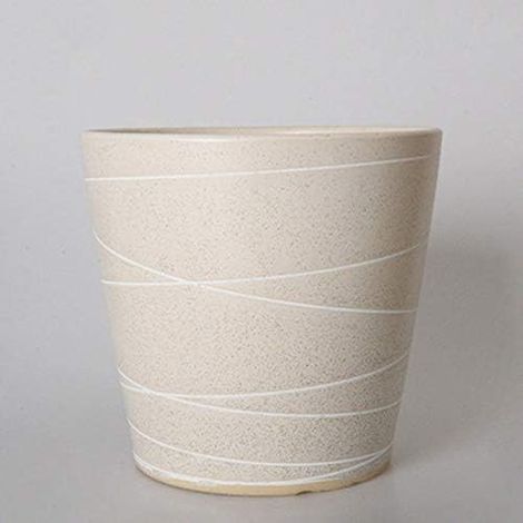 Pot Céramique Ronde - Avec Soucoupe et Trou de Drainage - Pour Plantes d'Intérieur, Bureau, Décoration, Aloe Vera, Orchidées - 1 Pièce (1/2)