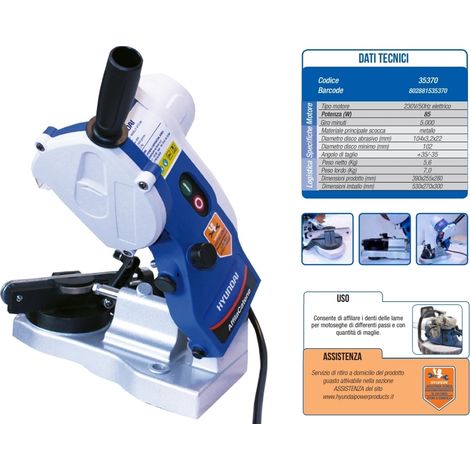 Affilacatene/Affilacatena/Affila catene professionale per motosega ed elettrosega 85W Hyundai - 35370