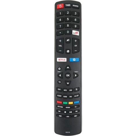 Télécommande Rc311s - Pour Tv Tcl Led Lcd - Compatible Modèles 06 531W52 TY01X TY02X - Noir - 1 Pièce (1/5)