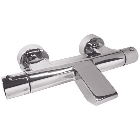 Robinet mitigeur bain-douche mural thermostatique, finition chromée - Rolf