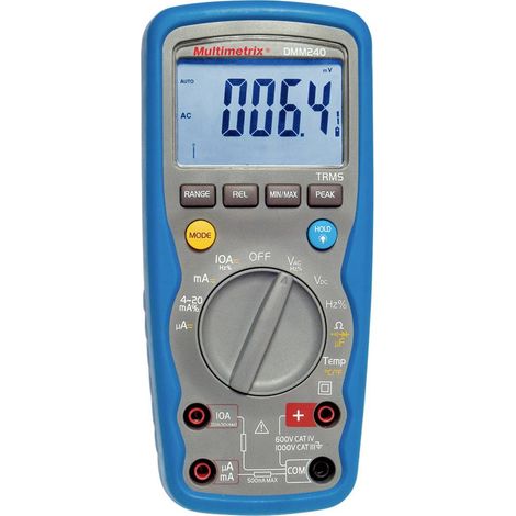 Multimetrix DMM 240 Multimetro portatile digitale Impermeabile (IP67) CAT III 1000 V, CAT IV 600 V Display (Counts): 40