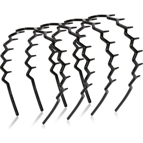 Confezione da 4 fasce per capelli sportive antiscivolo a zigzag da donna, ideali per corsa, yoga e trucco, unisex. (1/5)