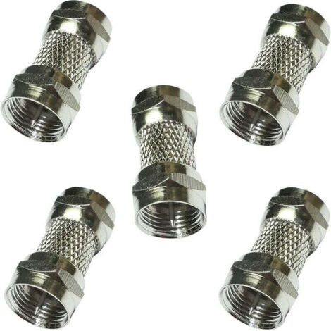 5X Connecteur raccord coupleur fiche F mâle-mâle coaxial Satellite antenne TV télé