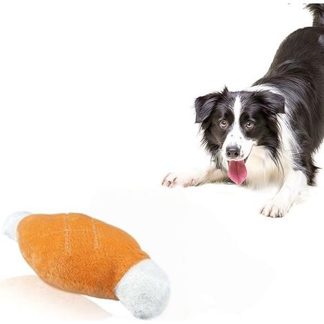 Jouet pour chien 20x7cm orange son intégré amusant résistant et brosse-dents peluche douce et agréable jeu de lancer interactif (1/4)