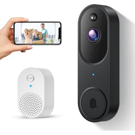 1080p-Videotürklingel mit Personenerkennung, Nachtsicht, Zwei-Wege-Audio und 2,4-GHz-WLAN. (1/5)