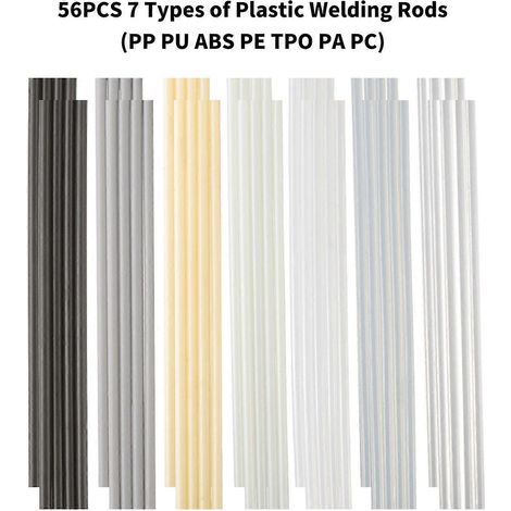 Kit de soudage plastique 56 pièces comprenant 7 types différents (PP, PU, ABS, PE, TPO, PA, PC), kit de soudage plastique pour pare-chocs de voiture, Ka (1/4)
