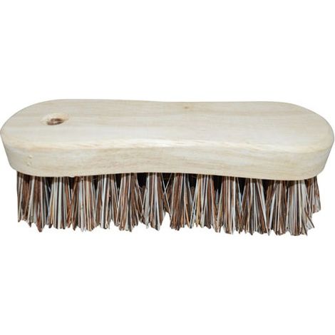 Brosse Chiendent Violon Fibre Vegetale Naturelle Renforcee - Monture Bois Ponce - 17 cm - Nettoyage Sol Pro et Domestique