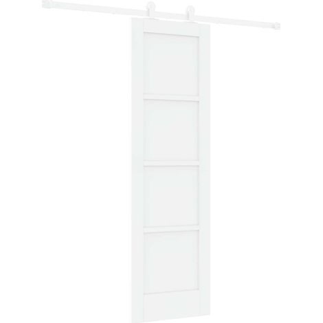 Porte coulissante 61 x 198,5 cm Bois d'ingénierie Blanc vidaXL (1/5)