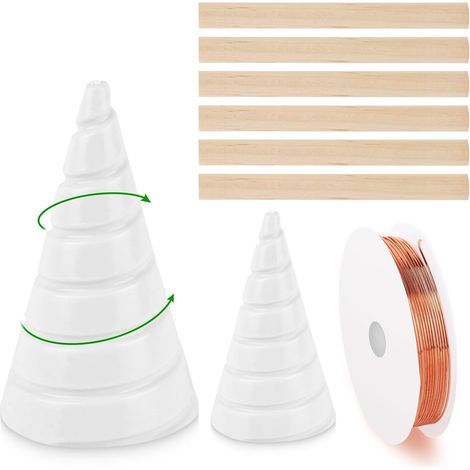 Kit électroculture Fil de cuivre 2.5 m - Bobine Fibonacci 6 piquets en pin 10cm (1/5)
