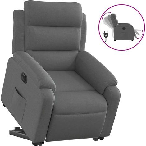 Maison Exclusive - Poltrona Alzapersona Reclinabile Elettrica Grigio Scuro Tessuto