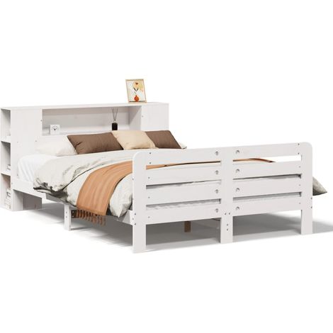Maison Exclusive - Letto senza Materasso Bianco 140x190 cm Legno Massello di Pino