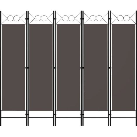 Paravent Cloison de séparation 5 panneaux, Pour Jardin, Balcon, Terrasse Anthracite 200x180 cm OIB1352E (1/5)