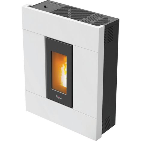 Pegaso Tabla - Stufa a pellet ventilata da 7 Kw bianca