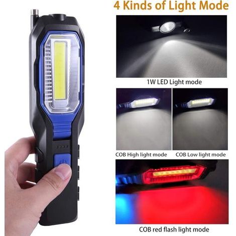 Linterna de trabajo LED portátil - Luz magnética recargable por USB, fuente de luz COB (1/5)