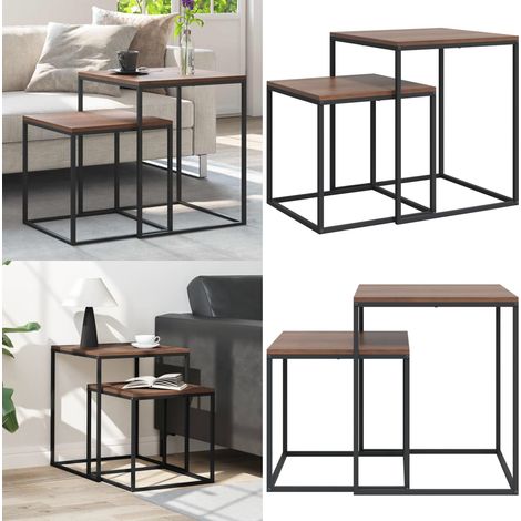 Couchtisch-Set 2-tlg. Holzwerkstoff und Metall - Couchtisch - Holztisch - Wohnzimmer Dekoration - Side Table - Nighstand - Home & Living (1/5)