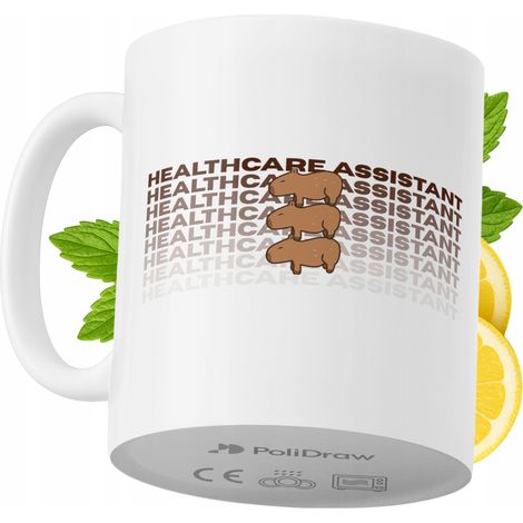 Tazza divertente e umoristica per assistente sanitario, ideale per caffè e tè, con grafica e testo divertenti. Perfetta per compleanni, onomastici e festività. Tazza premium per occasioni speciali, pe (1/5)