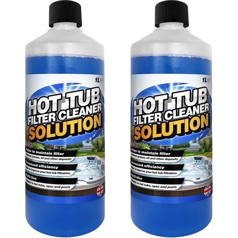 4 x 1 Litre Hot Tub Spa & Pool Filter Cartridge Cleaner